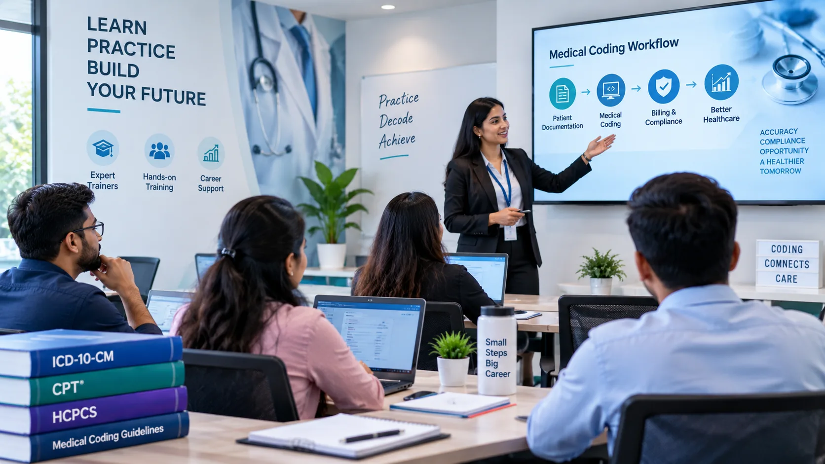 Students learning in a premium medical education environment